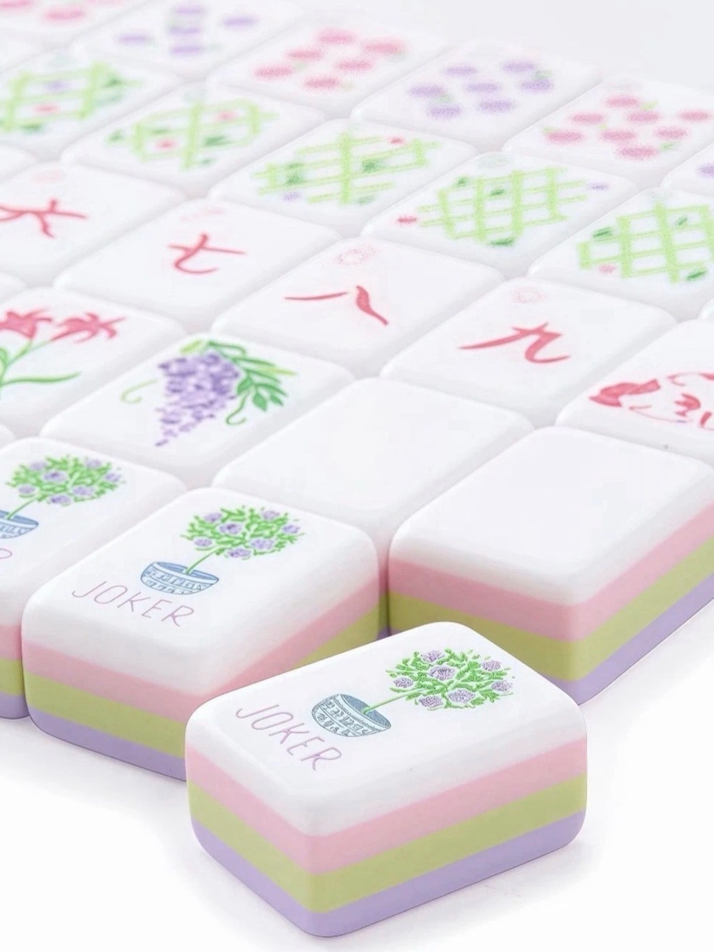 Pastel Lavender Mahjong Tiles Set, layered and engraved. Mahjongg Taylor inspire - Picture 2 of 7